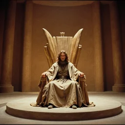 Jodorowsky's Dune movie, throne room, emperor, faces in focus, cinema still, wide angle, cinestill 400t film