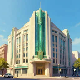 [ [ art deco ] ] 1 9 2 0 metropolis optimistic colorful sunny art deco architecture fantasy by ross tran greg rutkowski intricate elegant retro futuristic highly detailed, artstation