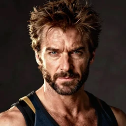 Alan Rickman as Wolverine, portrait, photography
