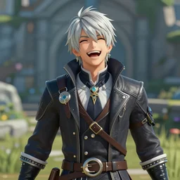 Vauthry in Final Fantasy XIV, laughing out loud, game screenshot by Stephen Bliss, artstation