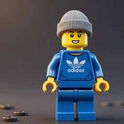 a lego minifigure wearing a blue jean and blue t - shirt, adidas stan smith and a grey beanie, 3 d, octane render, artstation, concept art, smooth, sharp focus ilustration hq, painting in the style of the movie poster, octane render, hyperrealistic, aenaluck, artgerm and roberto ferri and greg rutkowski