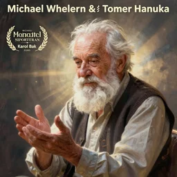 poster artwork by Michael Whelan and Tomer Hanuka, Karol Bak of a old man transferring his soul into a young boy, sitting in the board room, from scene from Twin Peaks, clean