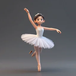 full body 3 d render of steve buscemi as a ballerina claymation nendoroid action figure, studio lighting, grey background, no shadow, blender, trending on artstation, 8 k, highly detailed