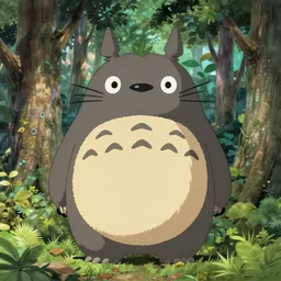 big creature in the forest in the ghibli artstyle, art 8k detailed, smooth, highly detailed, ghibli