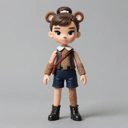 audrey hepburn cos play bear outfit, stop motion vinyl action figure, plastic, toy, butcher billy style