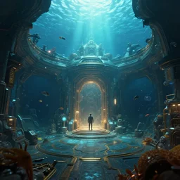 a secret underwater base | sci fi | fantasy | highly detailed rendering | trending on artstation | unreal engine | cinematic | volumetric lighting | stunning imagery | golden ratio | under the sea | by greg rutkowski
