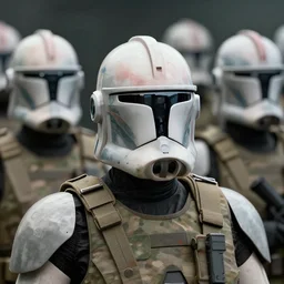 photo of an army of human clones with their faces visible, highly-detailed