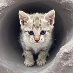 very tiny kitten, electron microscopy photography