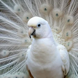 far away photograph of albino peacock parrot hd nature photography