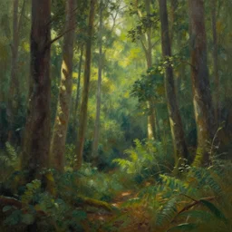 forest landscape painting by chuck jones
