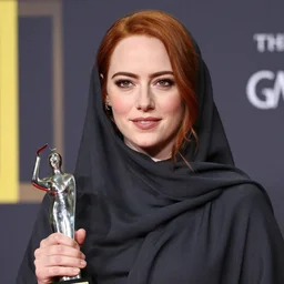 photo of emma stone, afghan girl, award - winning photo by national geographic