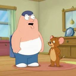 family guy in tom and jerry house