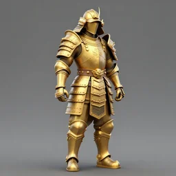 suit of gilded samurai armor, stylized stl, 3 d render, activision blizzard style, hearthstone style