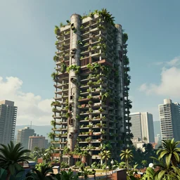 a beautiful ultradetailed rendering of tower urbex architecture industrial architecture unfinished building nature by bernard tschumi, junglepunk sea gem evil sci - fi san andreas tokyo retro bioshock, archdaily, wallpaper, highly detailed, trending on artstation.