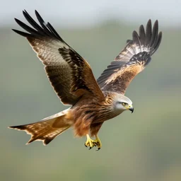 realistic, photograph of a red kite bird, 4 k, hd, nature photography, wildlife photography