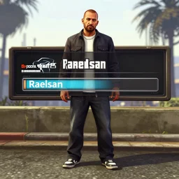 full body of Raelsan GTA V loading screen illustration in the style of Stephen Bliss, uncrop, uncropped Orelsan very detailed GTA illustration from Stephen Bliss, full body Orelsan trending on artstation, Orelsan trending on deviantart, symmetrical face Orelsan, GTA V, Orelsan