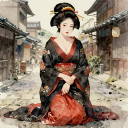 extremely sensual and very suggestive geisha full body, digital art, 8k, character, realistic, portrait, photorealism, japan watercolour, masterpiece art