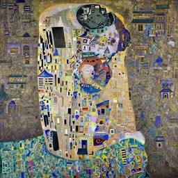 cyberpunk chinese ancient castle, fantasy, painting by Gustav Klimt
