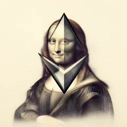 ethereum logo, drawing of da vinci