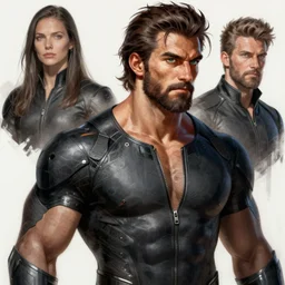 rugged joe taslim, art by artgerm and greg rutkowski and magali villeneuve, blacksuit, portrait, muscular, highly detailed, digital painting, trending on artstation, concept art, sharp focus, illustration