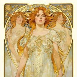 winona ryder | highly detailed | very intricate | art nouveau | gold filigree | storybook illustration | soft cinematic lighting | award - winning | painted by mandy jurgens and alphonse mucha and alena aenami | pastel color palette | featured on artstation