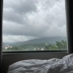 raining inside my bedroom, clouds on the ceiling