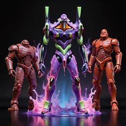 jelly gel goop rococo gundam draped in aching plasma and auras, evangelion, droids, liquid, drippy, zoids, cyberpunk mechanoid, 3 d paint spray by beeple, fernando botero, jeff koons, reflective