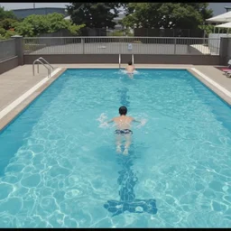 home video footage, inside of the public pool in japan ; daylight, summer, color vhs picture quality