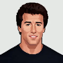 pixel art portrait of sylvester stallone