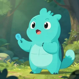zoom of inspiring cyan spirit pet speaking inspiring speach, fantasy, style artstation, studio ghibli, octane render, clean cel shaded vector art, unreal engine 6, epic game graphics, fantasy, conceptual art, ray tracing