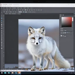 beautiful arctic fox, XF IQ4, 150MP, 50mm, f/1.4, ISO 200, 1/160s, natural light, Adobe Photoshop, Adobe Lightroom, DxO Photolab, Corel PaintShop Pro, symmetrical balance, depth layering, Sense of Depth, AI enhanced