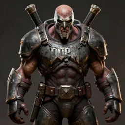 portrait of doomguy from game doom, highly detailed, 8 k render centered, digital painting