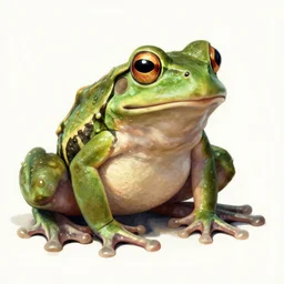 a frog with strong arms and strong legs, highly detailed, digital painting, artstation, sharp focus, watercolor, muted color, complementary colors