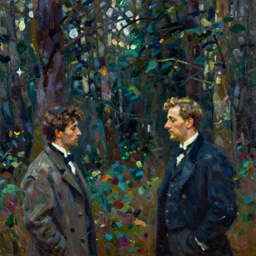 dark forest, oil painting, vivid colors, brush strokes, elegant, highly detailed, by richard schmid and john singer sargent
