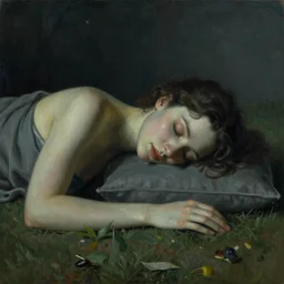 Surreal painting that depicts drowsiness