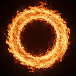 and it makes a fiery ring, highly detailed, sharp, cinematic, 8 k,