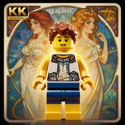 neoclassical symmetrical perfect portrait of a lego minifigure, by jeremy mann and alphonse mucha, concept art, dynamic lighting, artstation, poster, volumetric lighting, 8 k, award winning