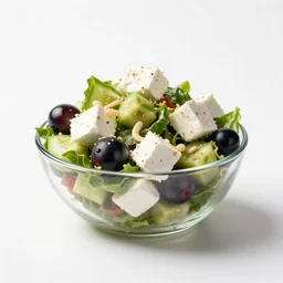 voxel greek salad, high detail macro photography, isolated on a pure white background, centered, entire object in frame, sharp focus, soft studio lighting