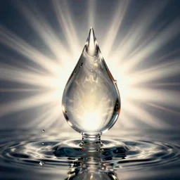 portrait of a stunningly beautiful water drop, infinite