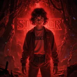 vecna from stranger things in the upside down digital art, cinematic, red color scheme