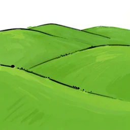 Poorly drawn mspaint art piece of rolling hills. Terrible awful ugly unskilled amateurish boring lazy uncoordinated sloppy.