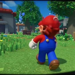 Mario stalking from a distance analogue horror camera footage
