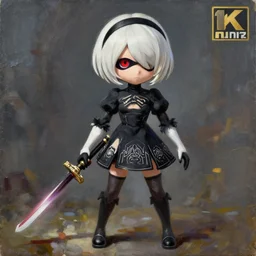 full body girl splatoon game nintendo not sexy poses nier automata oil painting on canvas, trending on artstation, featured on pixiv, cinematic composition, 8 k