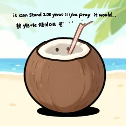 it can stand 2 0 years if you pray it would,, silly, coconut, cartoon,