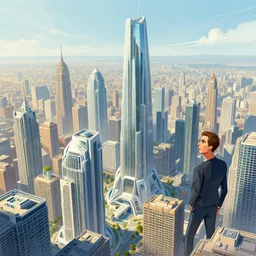 illustration of a futuristic city by james gilleard and anton fadeev, fine details, vivid, masterpiece