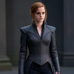 Emma Watson as Lillith wearing a sith lord suit