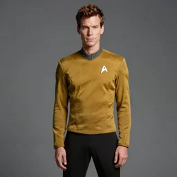 full body digital portrait of scrawny captain james t kirk, starfleet uniform, star trek, malnourished, sensual, smooth, elegant, sharp focus, highly detailed