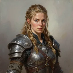 the elder scrolls vi, charismatic rugged female nord warrior portrait, illustration, rim light, top light, perfectly shaded, soft painting, art by krenz cushart and wenjun lin