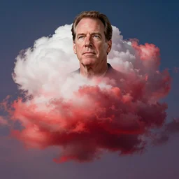 nick saban, ominous red and white clouds!!!, disarming, enchanting, rugged, hopeful, cloud core, portrait, by kim keever