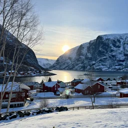 sunshine in norway, 4 0 degrees celcius, realistic